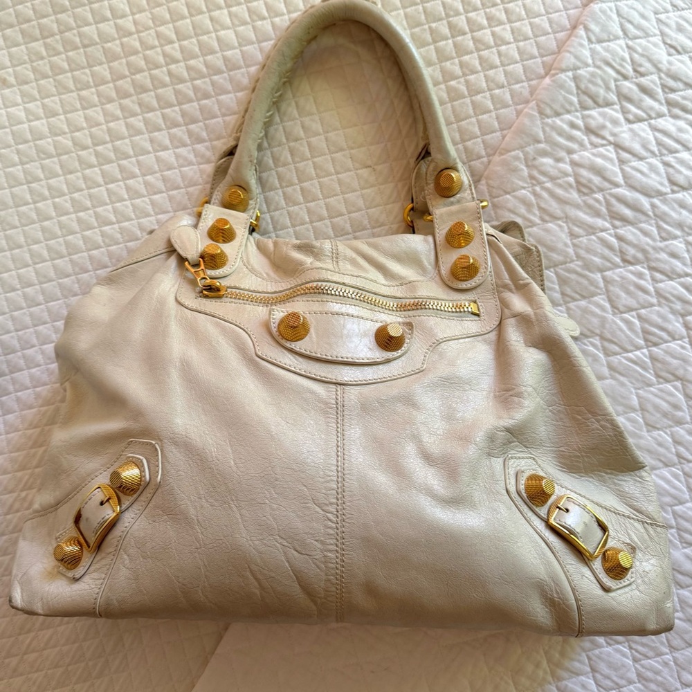 Balenciaga Cream Chèvre Leather Giant 21 Bag - Gold hardware